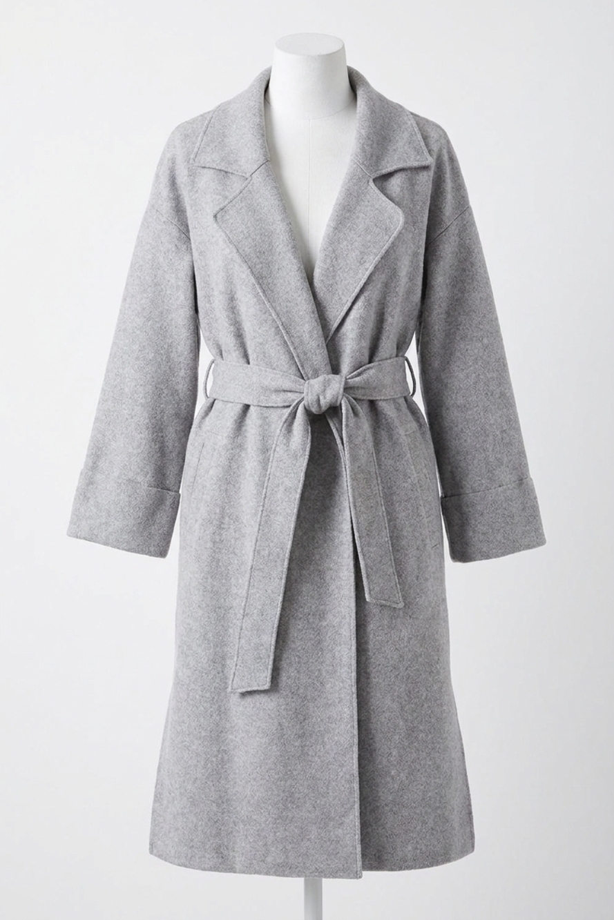 NEW BLUIVY belted knit cardigan in heather grey